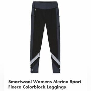 Smartwool Womens Merino Sport Fleece Colorblock Leggings NWT Size Meium